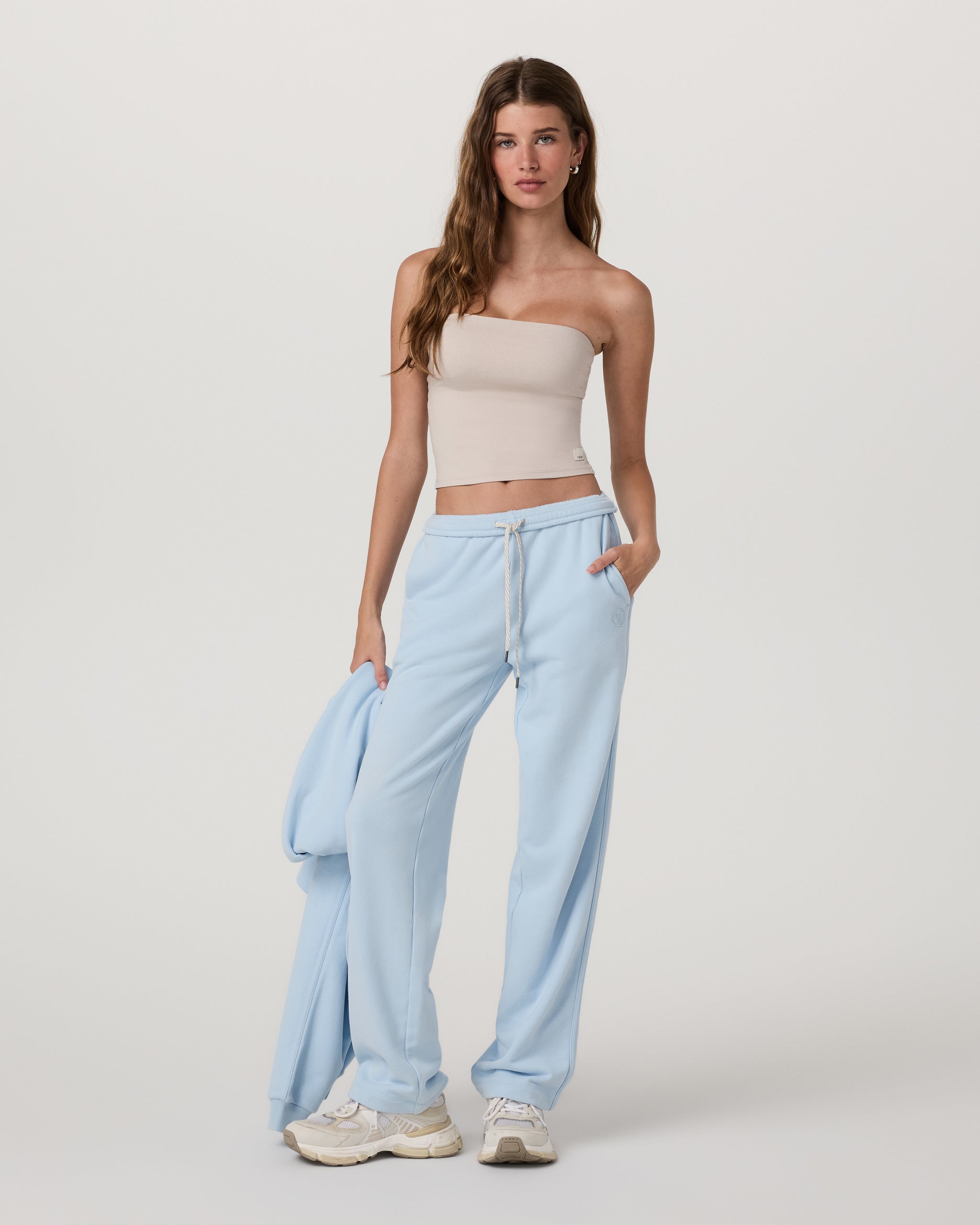 Sedona Straight Leg Sweatpant-Short | Crystal Blue - Image 2