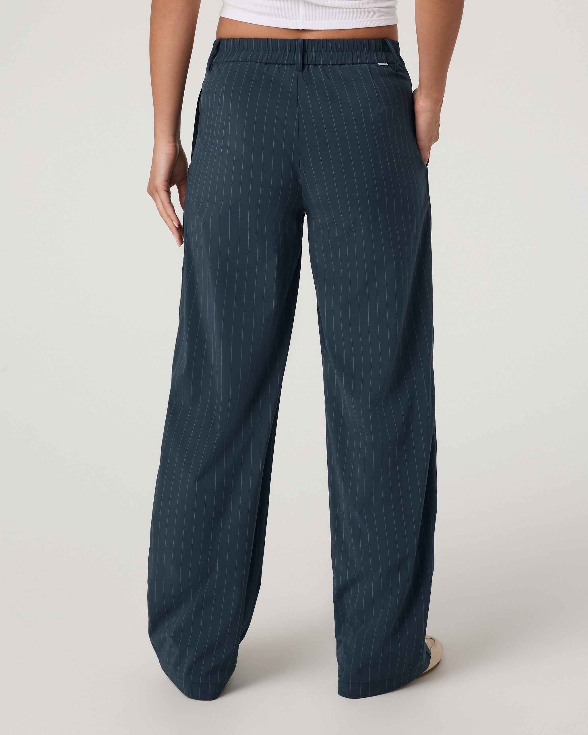 Villa Pinstripe Trouser Pant | Navy Pinstripe - Image 3