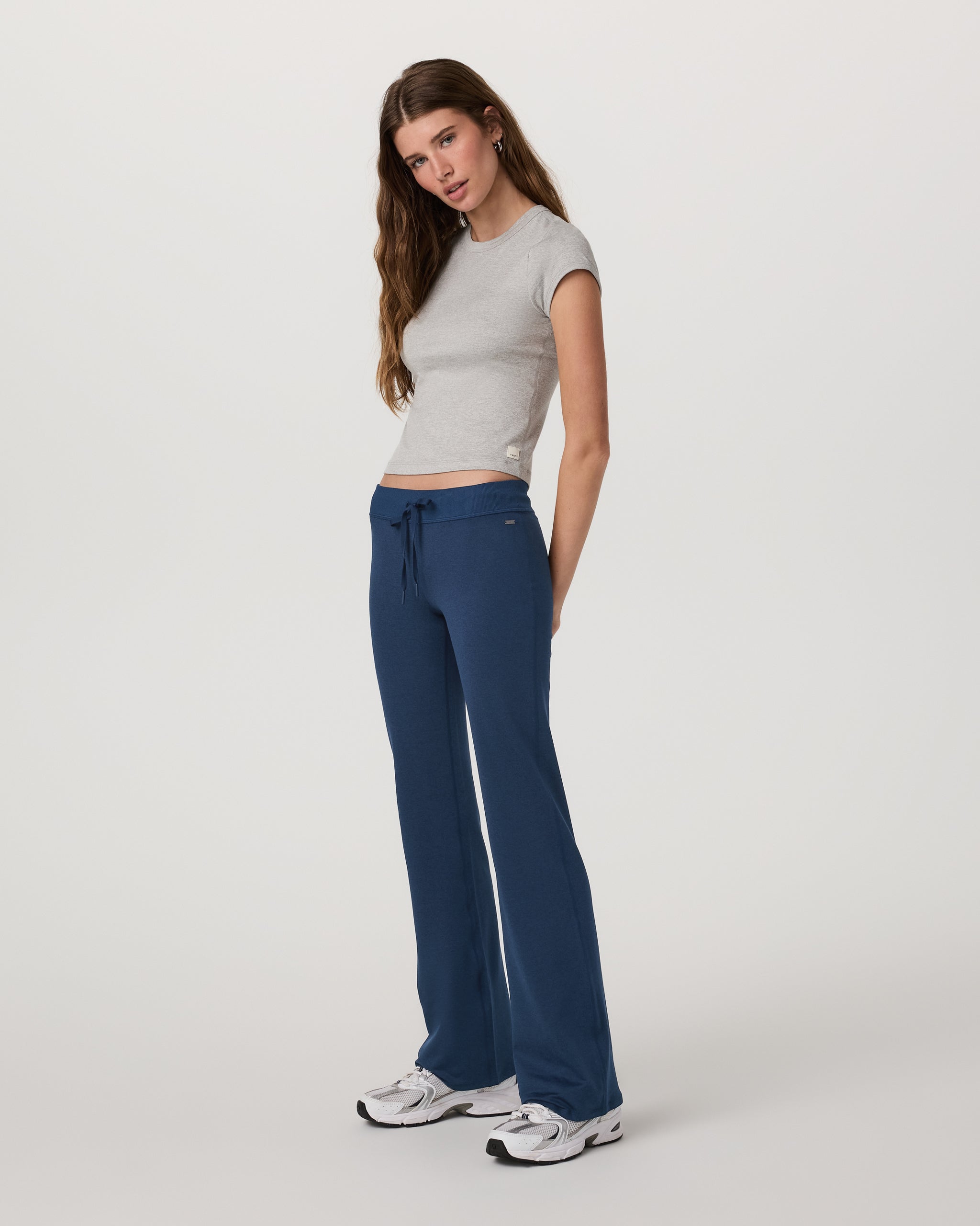 Halo Low Rise Slim Flare Pant | Blue Coast Heather - Image 6