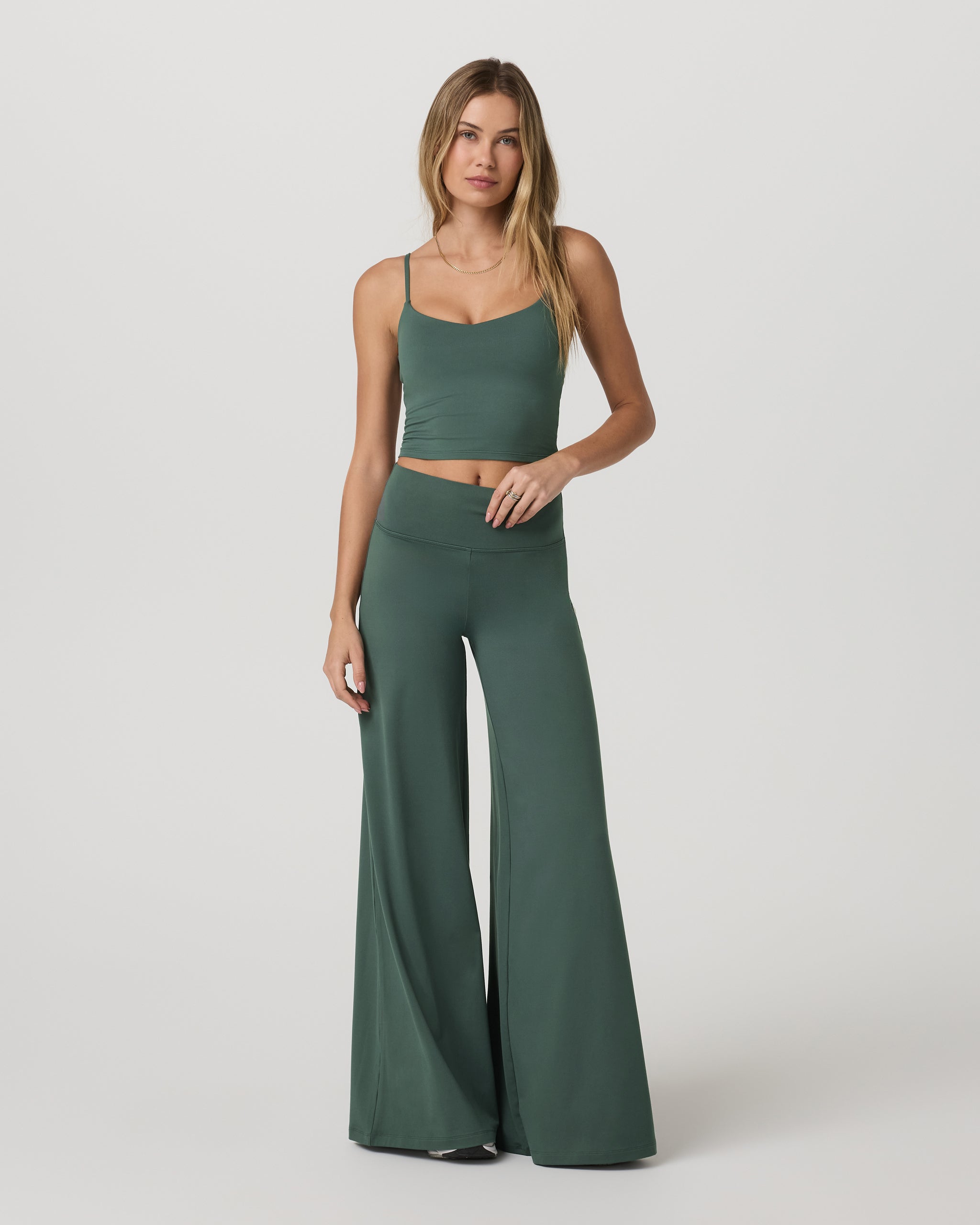 Halo Easy Wideleg Pant - Short | Agate Green - Image 2