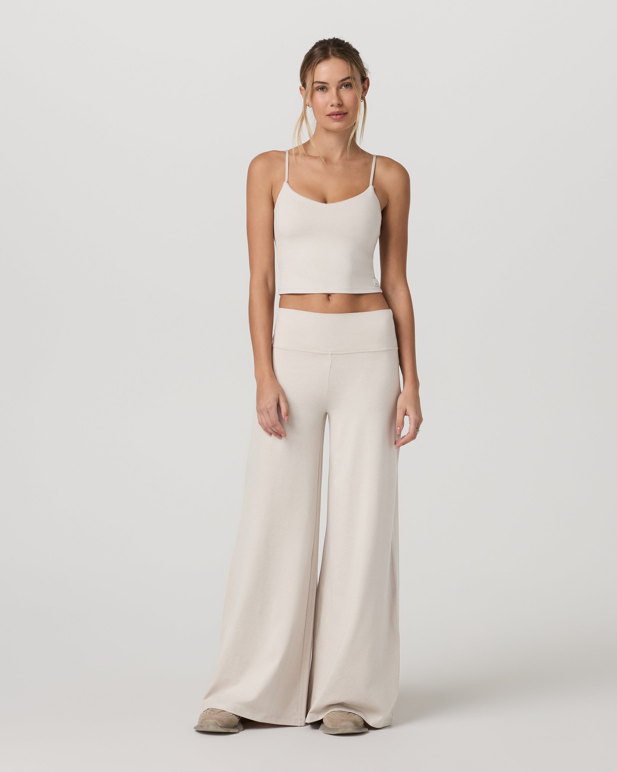 Halo Easy Wideleg Pant - Short | Ecru Heather - Image 4