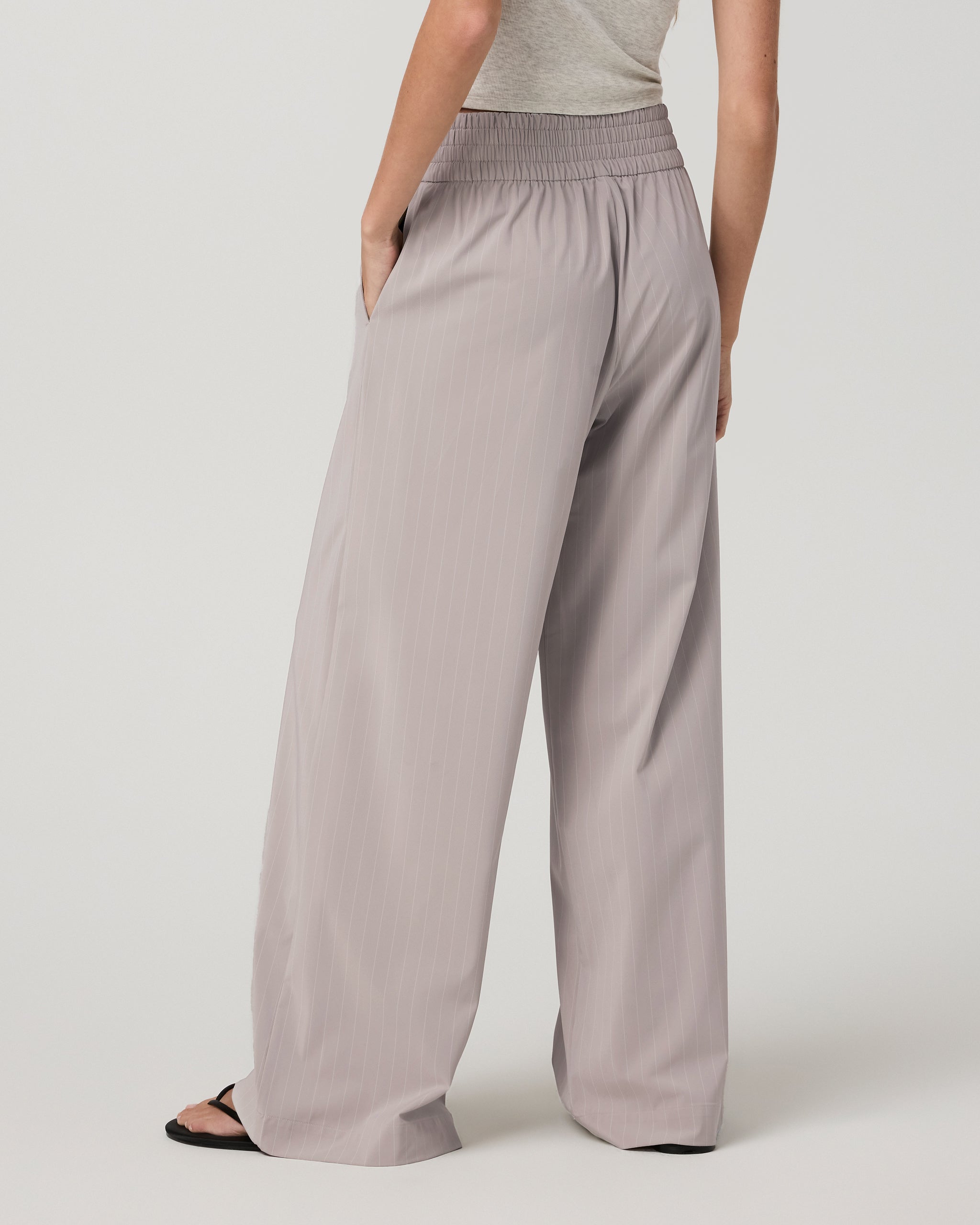 Villa Pinstripe Wideleg - Short | Suede Pinstripe - Image 3