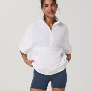 Retrograde Short Sleeve Half Zip Jacket | White